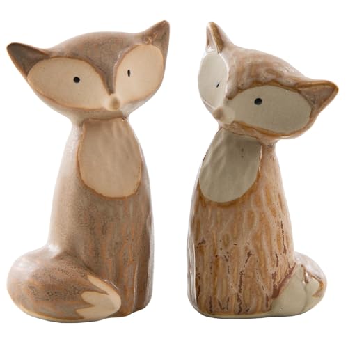 Logbuch-Verlag Fuchs Figuren 2er Set – aus Steingut – Beige – 9...