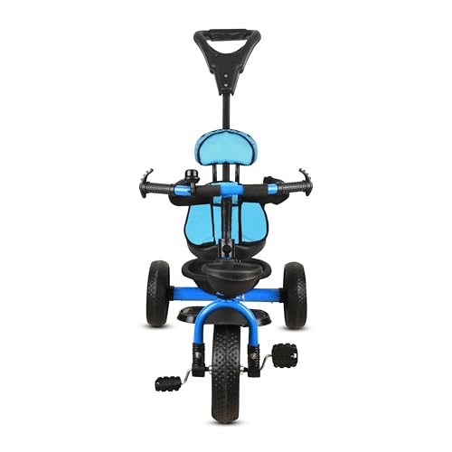 Image of Tricycle 1 Years to 5 Years with Removable Safety Guard and Parental Control Back Side Push Handle with Rubber Tyre for Kid's CR07 (Blue 2)