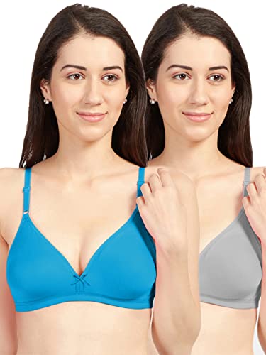 Image of SONARI Omania Womens Non-Padded Cotton Polyester Bras - Solid, Non-Wired, Medium Coverage, Hand Washable (Pack of 2)