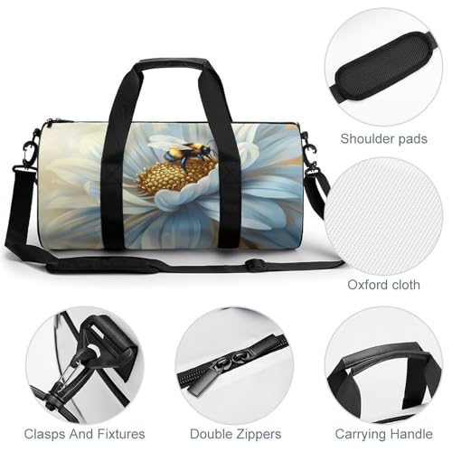 Flower Bee Sports Gym Bag Travel Duffel Workout Bag with Adjustable Strap4