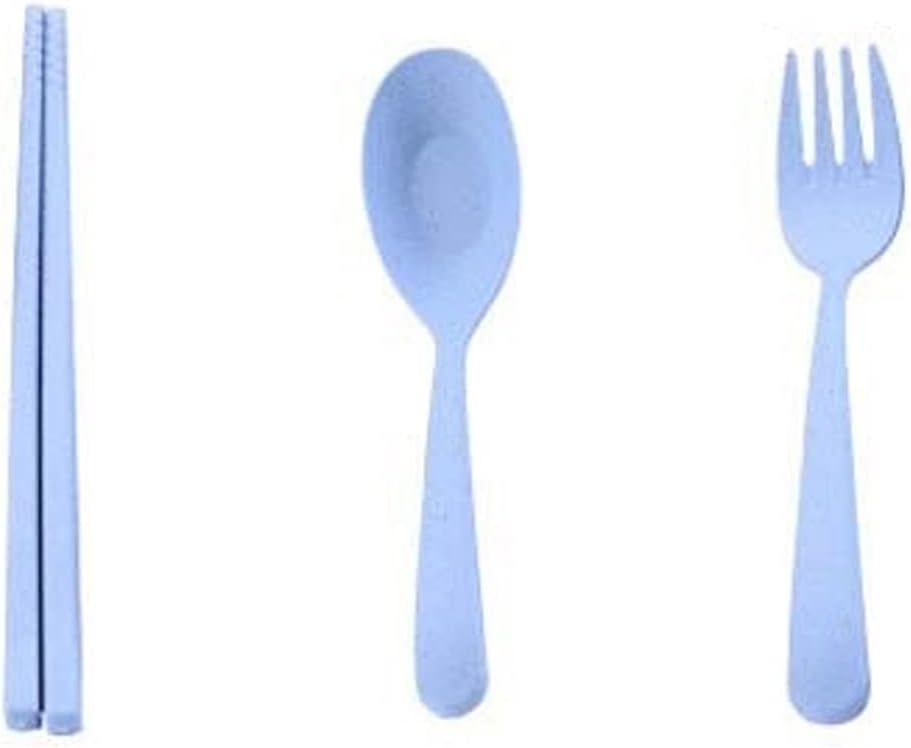 Dinner Forks Cutlery Fork Chopsticks Set Portable School Lunch Lunch Tableware Fork (Color: Blue)