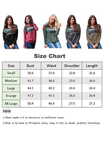 AlvaQ Women Tops Half Zipper Long Sleeve Floral Print Pullover Hoodie Sweatshirt Casual Tops with Kangaroo Pocket Plus Size Green Large