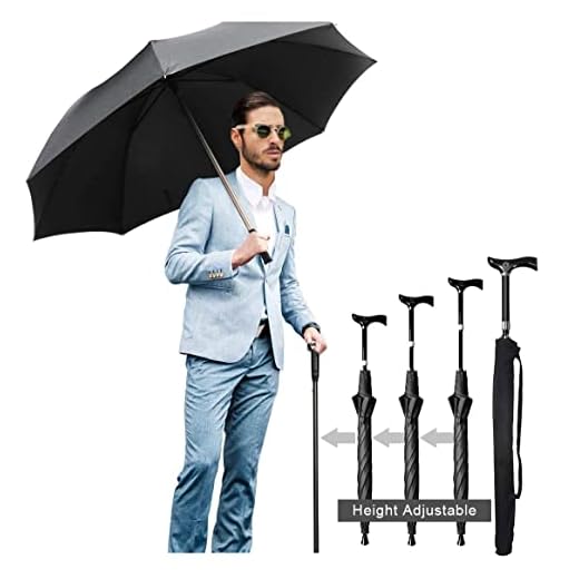 Best walking stick umbrella Adjustable Walking Cane Umbrella for All