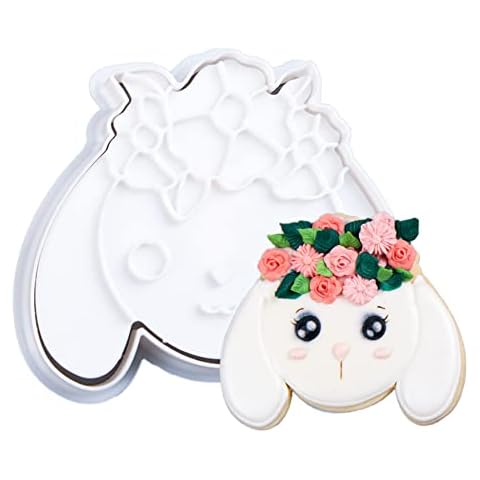 Flycalf Animal Cookie Cutter with Plunger Stamps Handle Holiday PLA Baking Accessories Cutter Molds Gifts Decorative Party 3.5" Kitchen Cake Supplies Cover