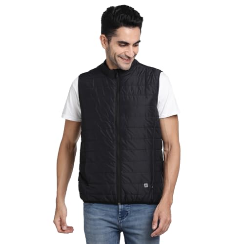 Image of Turtle Men Nylon Solid Regular Fit Sleeveless Windcheater Jacket