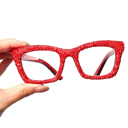 Image of 3 pack style Spring hinge Readers Blue Light Blocking Computer Square Reading Glasses for Women Men (Cdiamond, 1.75)