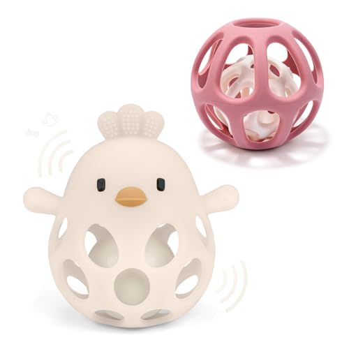 MCGMITT Baby Teething Toys Bundled with Rattle Teether Toy