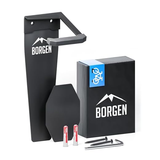 Borgen Fahrrad Wandhalterung Vertikal bis 32 kg - Fahrradhalterung Wand für E-Bike, MTB, Rennrad und Citybike, Fahrrad Haken - Vertikale Wandhalterung Fahrrad für Garage, Keller und Wohnung