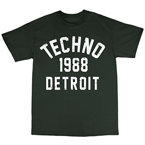 Bees Knees Tees Detroit Techno Legends T-Shirt 100% Cotton Derrick May Juan Atkins Saunderson[XXL,Forest Green]