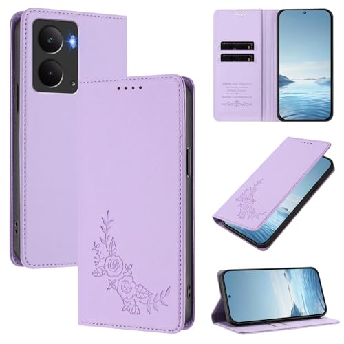 �X�}�z�P�[�X �Ή��@�� for Realme 14 5G / 14T / P3 5G / Neo7x�yRFID�u���b�N�z�y�J�[�h�z���_�[�t�����z �}�O�l�b�g�J�� �X�^���h�@�\�t���z�X�}�z�P�[�X Purple