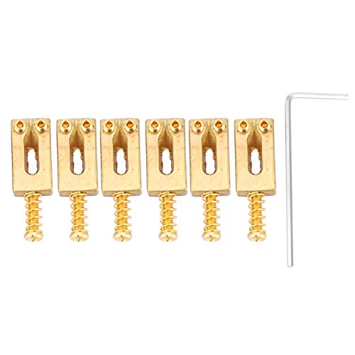 Bnineteenteam 6 Pcs Electric Guitar Brass Tremolo Saddles Bridge with Wrench for Electric Guitar Playing Accessories