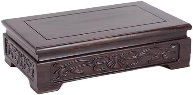 Bonsai Pedestal Vase Pedestal Stands Mahogany Bracket Base Solid Wood Crafts Rectangular Ornament Flowerpot Vase Teapot Buddha Statue Base Planter Stand Plant Holder