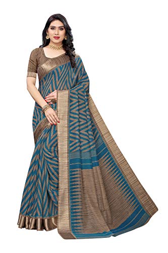 Sari indien en lin imprimé parfait pour vos cérémonies et soirées d'été