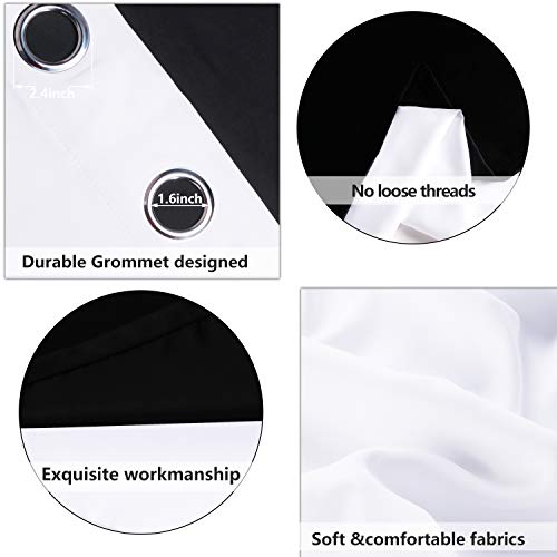 Wontex 100% White Blackout Curtains For Bedroom - Thermal Insulated, Energy Saving And Noise Reducing Lined Window Curtain Panels For Living Room, 52 X 45 Inch, Set Of 2 Grommet Curtains #TOP4