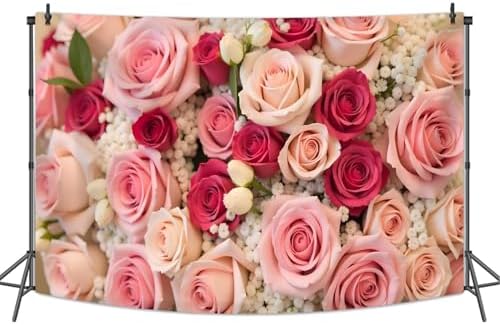 AOFOTO Floral Backdrop Colorful Rose Flowers Door Wall Printed Spring Romantic Photography Background For Wedding Bridal Shower Party Supplies Banner Home Decor Photo Studio Booth Props 5x3ft - View #12