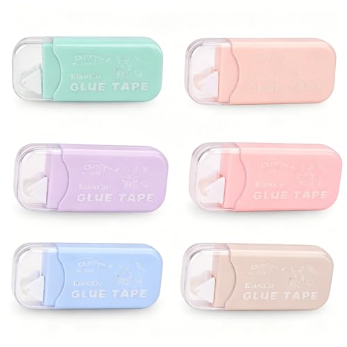 6 Piezas Cinta Adhesiva, Pegamento en Cinta Roller, Pegamento Rodillo Adhesivo de Doble Cara, para Scrapbooking Profesional, Fotos y Manualidade
