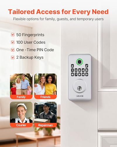 Serrure de porte à empreintes digitales électronique avec code unique - 3