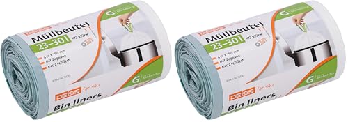 DEISS Lot de 80 sacs poubelle pour Touch Bin de Brabantia, taille G, 23 à 30 l