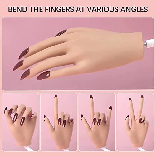 Practice Hand For Acrylic Nails - Btartbox Upgraded Nail Tips Never Fall Off, Fingers Never Break, Flexible Movable Nails Training Hand, Ideal For Practicing Nail Supplies, Lxjs-04 #TOP4