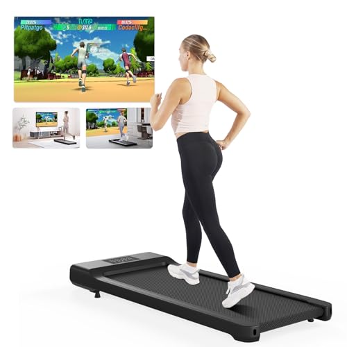 MJWW Walking Pad Treadmill with Seamless One-Piece Molding Design, Portable Under Desk Treadmill for Home & Office, Walking Machine APP & Remote Control with AI Training, Door-to-Door Delivery