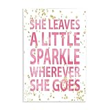 Stupell Home Décor She Leaves a Little Sparke Wall Plaque Art, 10 x 0.5 x 15, Proudly Made in USA
