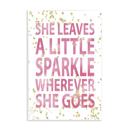 Stupell Industries She Leaves a Little Sparke Wall Plaque, 10 x 15, Design by Artist Susan Newberry Designs