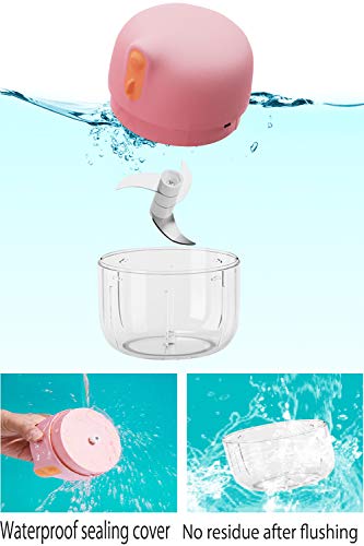 VOUM Electric Mini Garlic Chopper, Food Slicer And Chopper, Portable Garlic Blender Mini Chopper Food Processor For Garlic, Vegetables, Fruits, Meat, Onions (250 ml) (pink) 7 Gallery Image