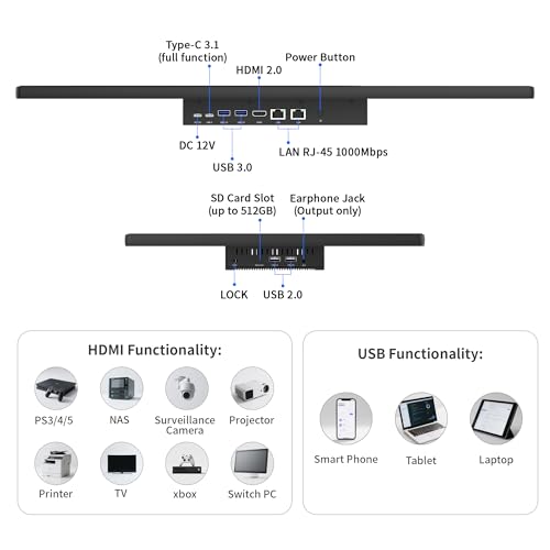 Image of 21.5 inch All in One Tablet Panel PC Win11 Pro, N100 Fanless Industrial Touchscreen Monitor Computer, 8GB RAM 128GB ROM, 1920 * 1080 IPS, USB3.2 * 2, USB2.0 * 2, LAN*2, HDMI2.0, Type-C3.1