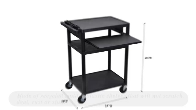 Amazon.com: LUXOR LP34LE-B AV Cart with Three Shelves, Front