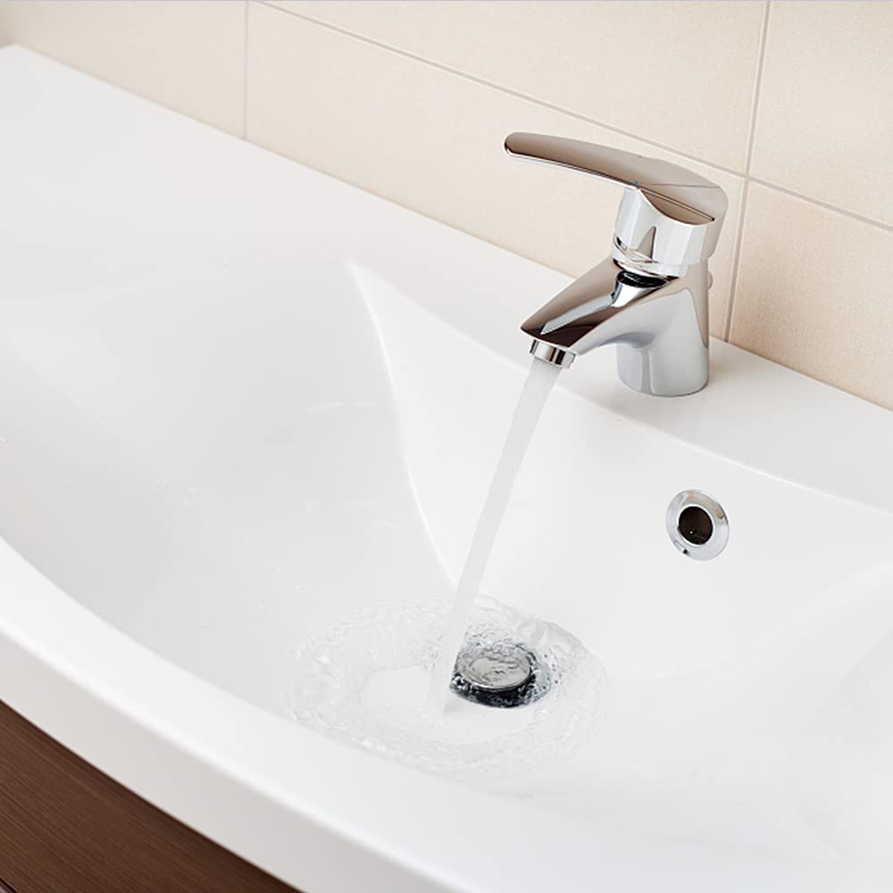 Tappo per lavello da bagno, 40 mm, Regolabile in Altezza, Guarnizione Impermeabile, Set di 1 Tappi per Scarico Lavabo, Vasca, Bidet, Cucina - Resistente e Facile da Installare
