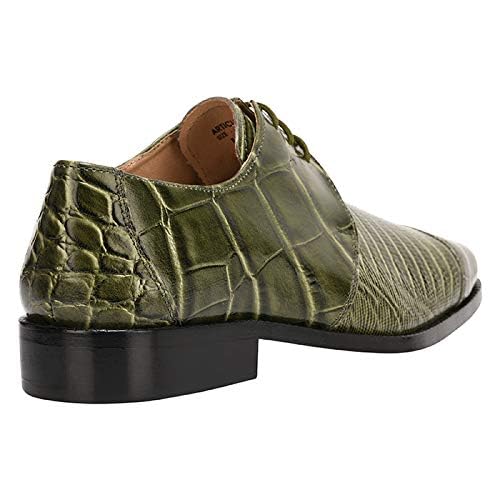 Image of LIBERTYZENO Mens Animal Print & Plain Genuine Leather Adults Lace Up Oxford Dress Shoes for Easter Gift