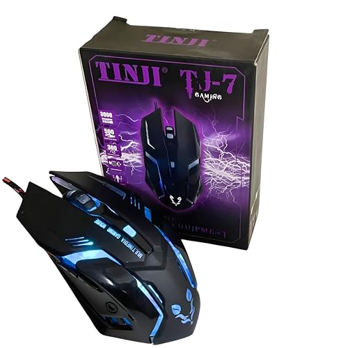 Image of COOLCOLD Gaming Mouse | Wired USB 2.0, Mouse Gaming | 1600 DPI LED RGB Backlight 6 Buttons, 4 Color Breathing Light with 1.5M Nylon Cable for Laptop, PC & Gamer