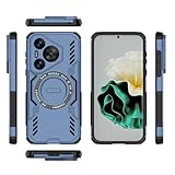 Pzwoxukhov Compatible with Huawei Pura 70 Case,Compatible with Magsafe,Skeletonized Heat Dissipation Design, Compatible with Huawei Pura 70 Magnetic Shockproof Phone case Blue