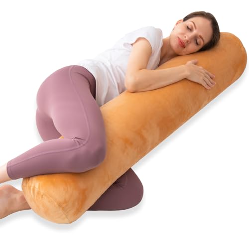 Taibest 抱き枕 円筒型120x20cm円柱クッション だきまくら 大きい サイズ 男女兼用 おしゃれなロングクッション おすすわ だき枕 ぬいぐるみ ふわふわハグーピロ 横向き寝 足枕 腰枕 妊婦 腰痛対策 人気プレゼント取り外しカバー付き (ライ