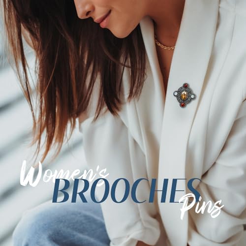 Image of Vintage Brooch Pin for Women Girls Baroque Retro Gold Cross Brooch Accessories Elegant Austrian Crystal Rhinestone Brooch Pin Dress Coat Sweater Suit Party Wedding Gifts Victorian Bridal Jewelry