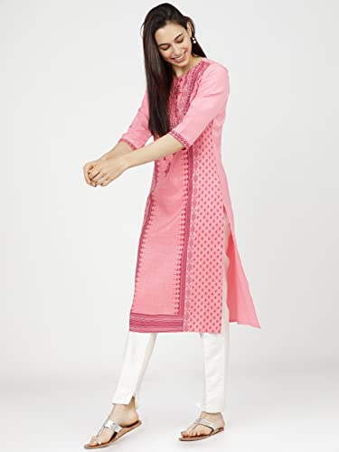Image of Ketch Polyester Women's Regular Fit Printed Threeforth Sleeve Kurta
