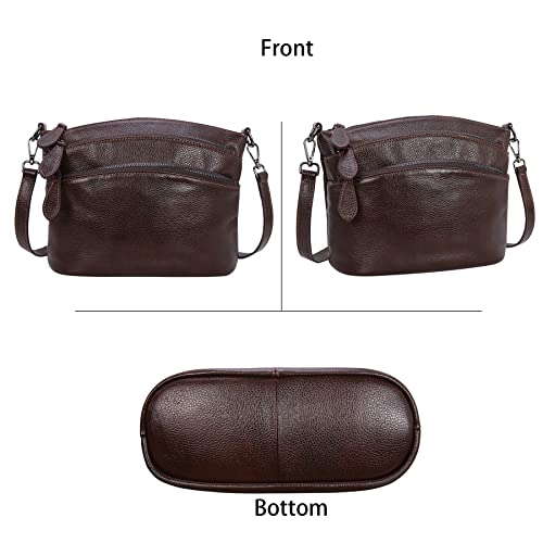 Heshe Leather Purses For Women  Small Crossbody Purse  Satchel Handbags Designer Ladies Shoulder Hobo Bags (Coffee) #TOP3