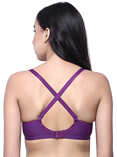 Image of INKURV Lightly Padded T-Shirt Bra for Women- Padded, Non-Wired, Full Coverage, Seamless Cups, Multiway Bra for Girls, Daily use Bra with Detachable Straps- Lily