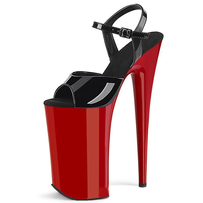 denova's Damskie 25 cm bardzo wysoki obcas platforma striptizerka obcas taniec na rurze pasek na kostkę szpilki sandały