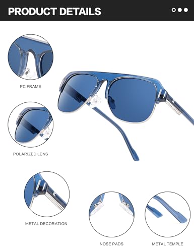 BIRCEN Acetate Polarized Sunglasses for Men: Classic Metal Frame Club Sun Glasses UV Protection for Driving Vacation Golf3