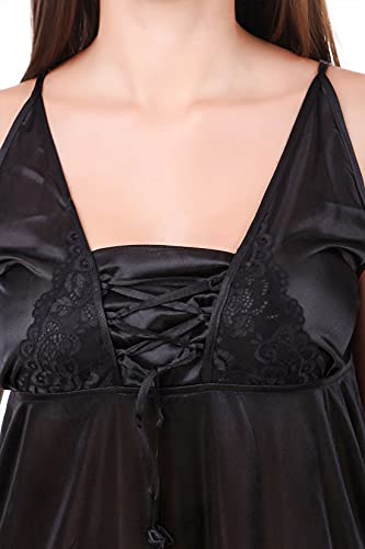 Image of Fasense Women's Satin Maxi Casual Nightgown