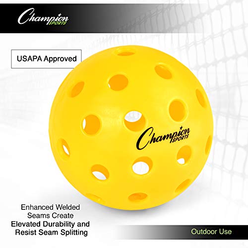 Champion Sports Outdoor Pickleball Balls: USAPA Approved Official Size Tournament Pickleballs - Image 4