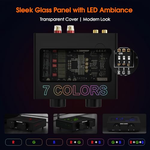 Douk Audio A5 2 Channel TPA3255 Stereo Amp, 300 Watts x2 Mini Hi-Fi Audio Power Amplifier Class D for Home Theater System, Passive Bookshelf Tower Speakers with High-Pass Filter + 48V Power Supply - Thumbnail 6