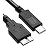Cable micro B a USB C, cable de disco duro externo USB de 3 pies, cable de transferencia de datos de alta velocidad para WD My Passport, Seagate, Toshiba, MacBook Pro/Air, iPad, iPhone 15/16, Samsung