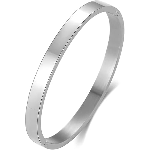 PDWZNBA 18K Gold Plated Love Friendship Bracelets with CZ Stones Trendy Stainless Steel Bangle Jewelry