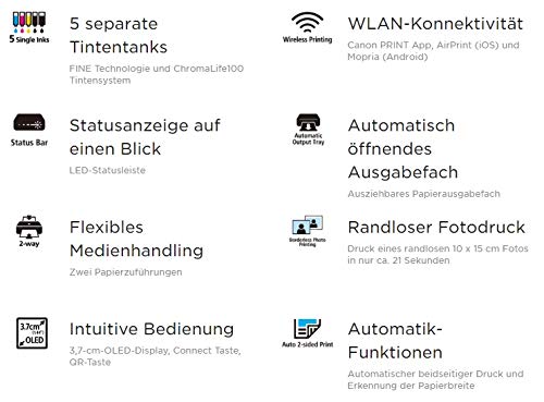 Canon Pixma TS6350 TS-6350 All-in-One 3-in-1 kleureninkjetprinter (printer, scanner, kopieerapparaat, USB, WLAN, Apple AirPrint) zwart + 5-delige set IC-Office XXL inktcartridges - Image 8