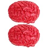 Yardwe 2pcs Simulated Brain Props - 2 Pack Halloween Fake Brain Organs Decoration Realistic Fake Body Parts for Haunted House & Scary Party Decor