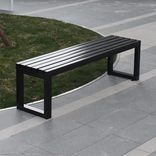 Banc d'extérieur pour terrasse et jardin repas en plein air sur meuble noir 3 places