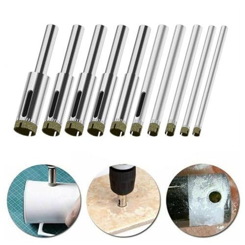 Set de 10 brocas para taladro con recubrimiento diamantado 3mm-13mm miniatura 3