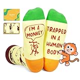Zmart Funny Monkey Gifts for Men Women - Monkey Lover Gifts, Novelty Animal Socks, Crazy Silly Socks